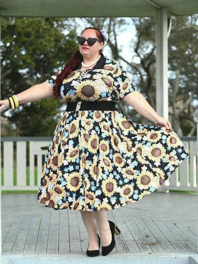 Sunflowers Full Circle Skirt [IN STOCK]