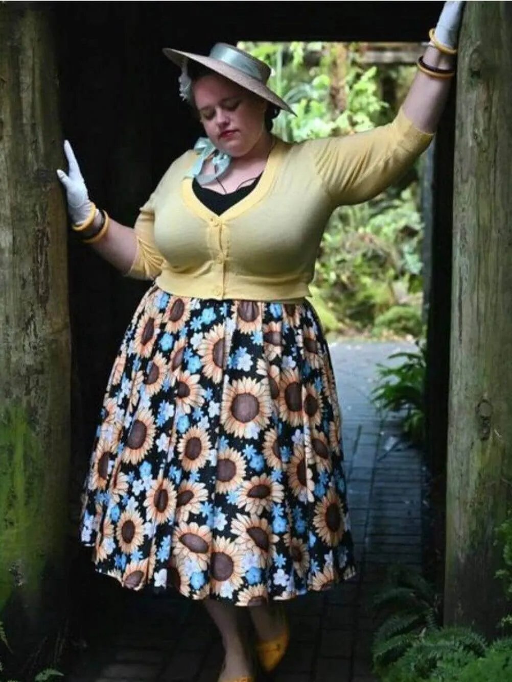 Sunflowers Full Circle Skirt [IN STOCK]