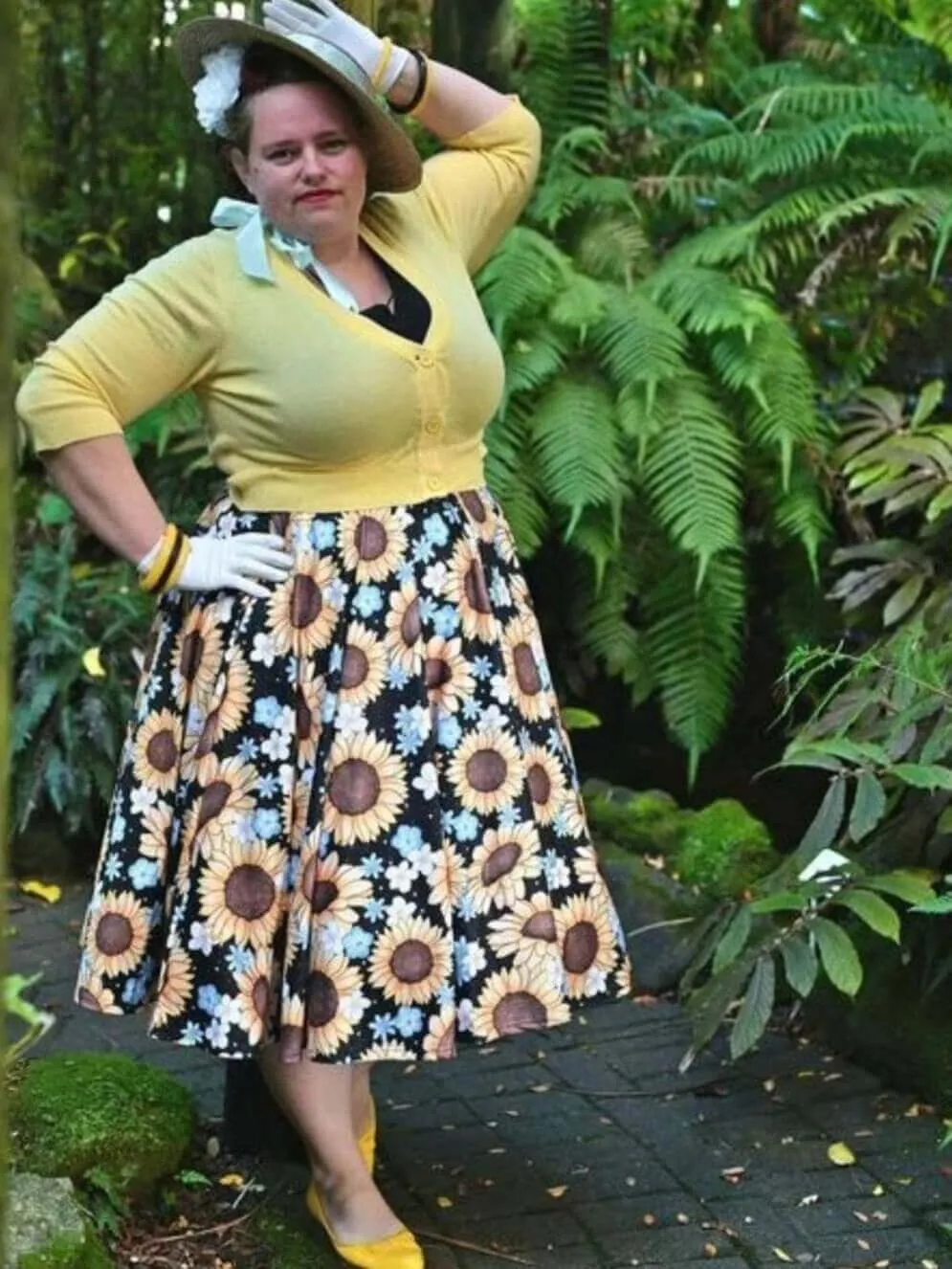 Sunflowers Full Circle Skirt [IN STOCK]