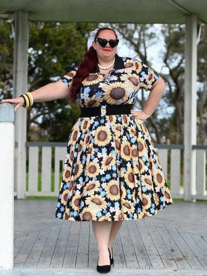 Sunflowers Full Circle Skirt [IN STOCK]