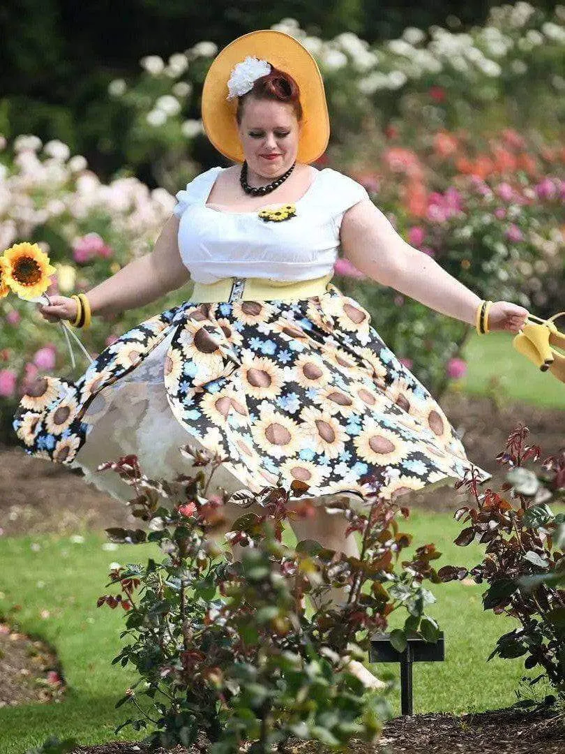 Sunflowers Full Circle Skirt [IN STOCK]