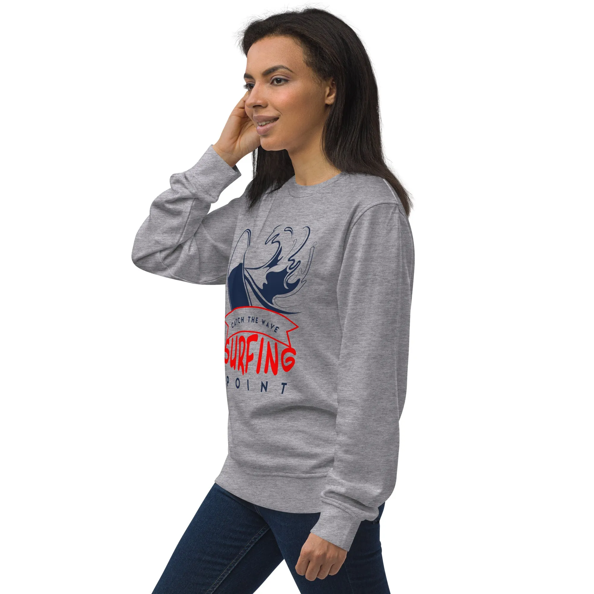 Surfing Point Vintage Graphic Women Organic Sweatshirt