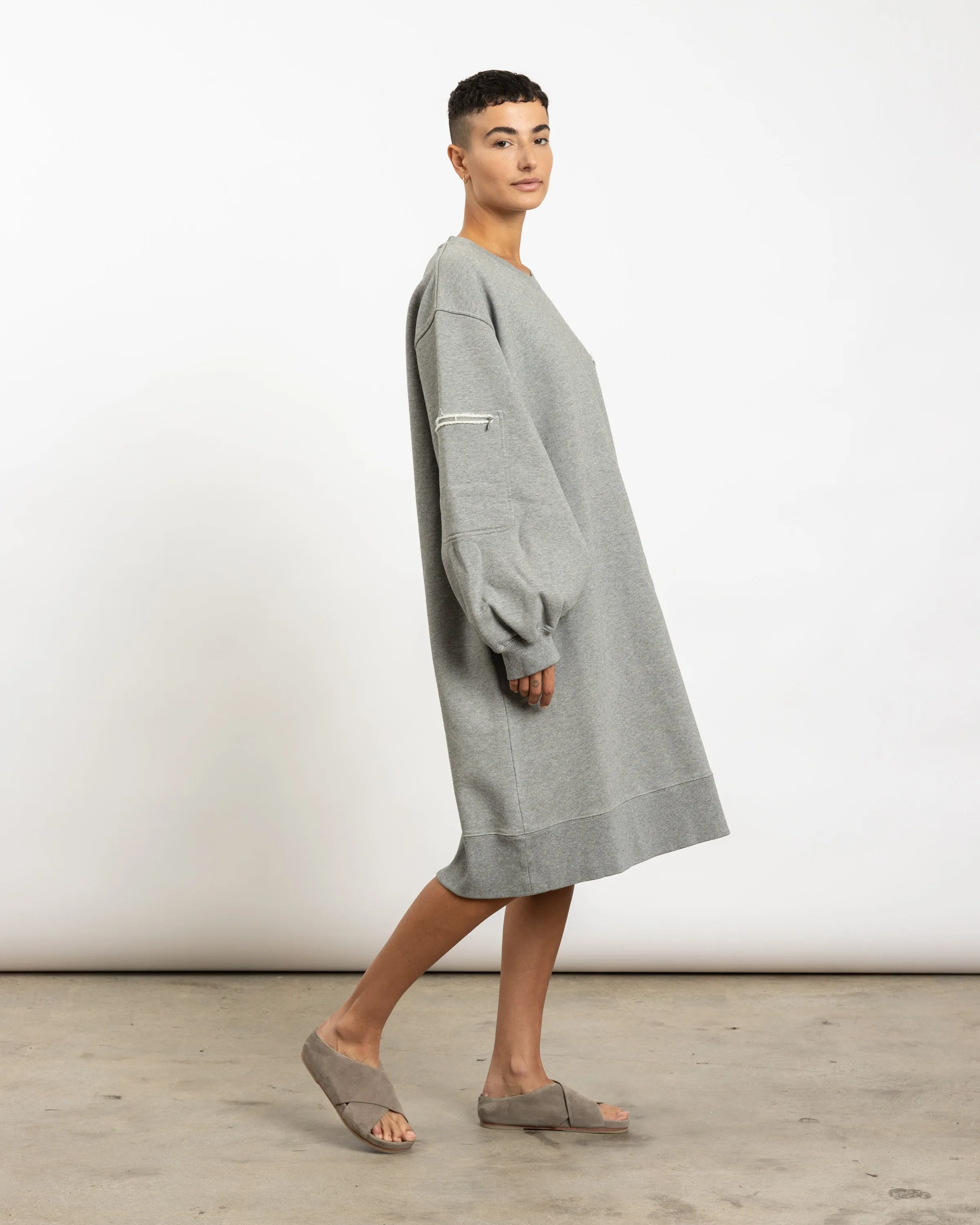 Sweatshirt Midi Dress in Grey Melange