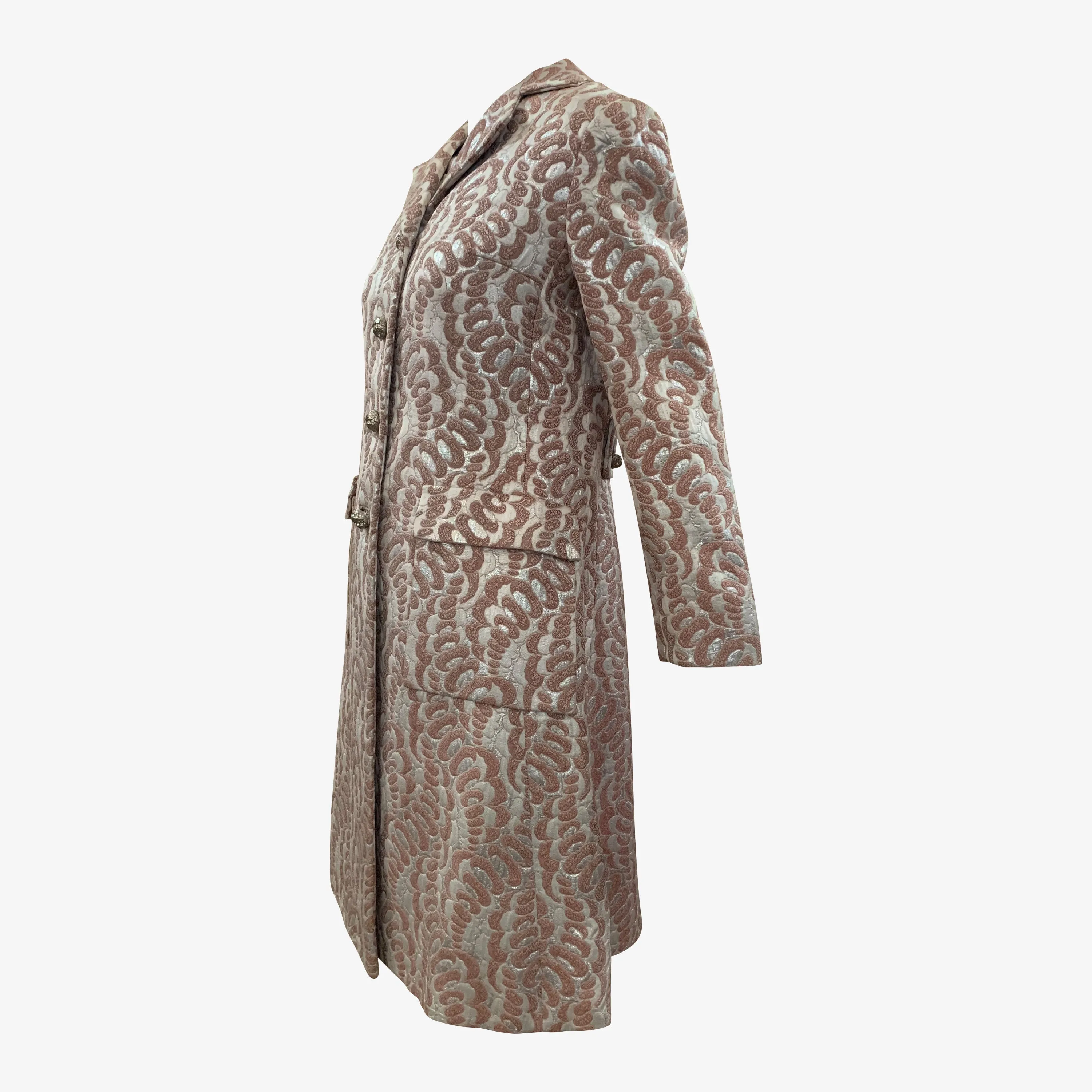 Thalhimers 60s Metallic Brocade Dress and Coat Ensemble