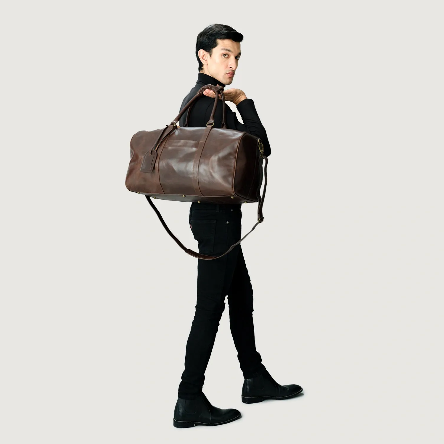 The Darrio Vintage Brown Leather Duffle Bag