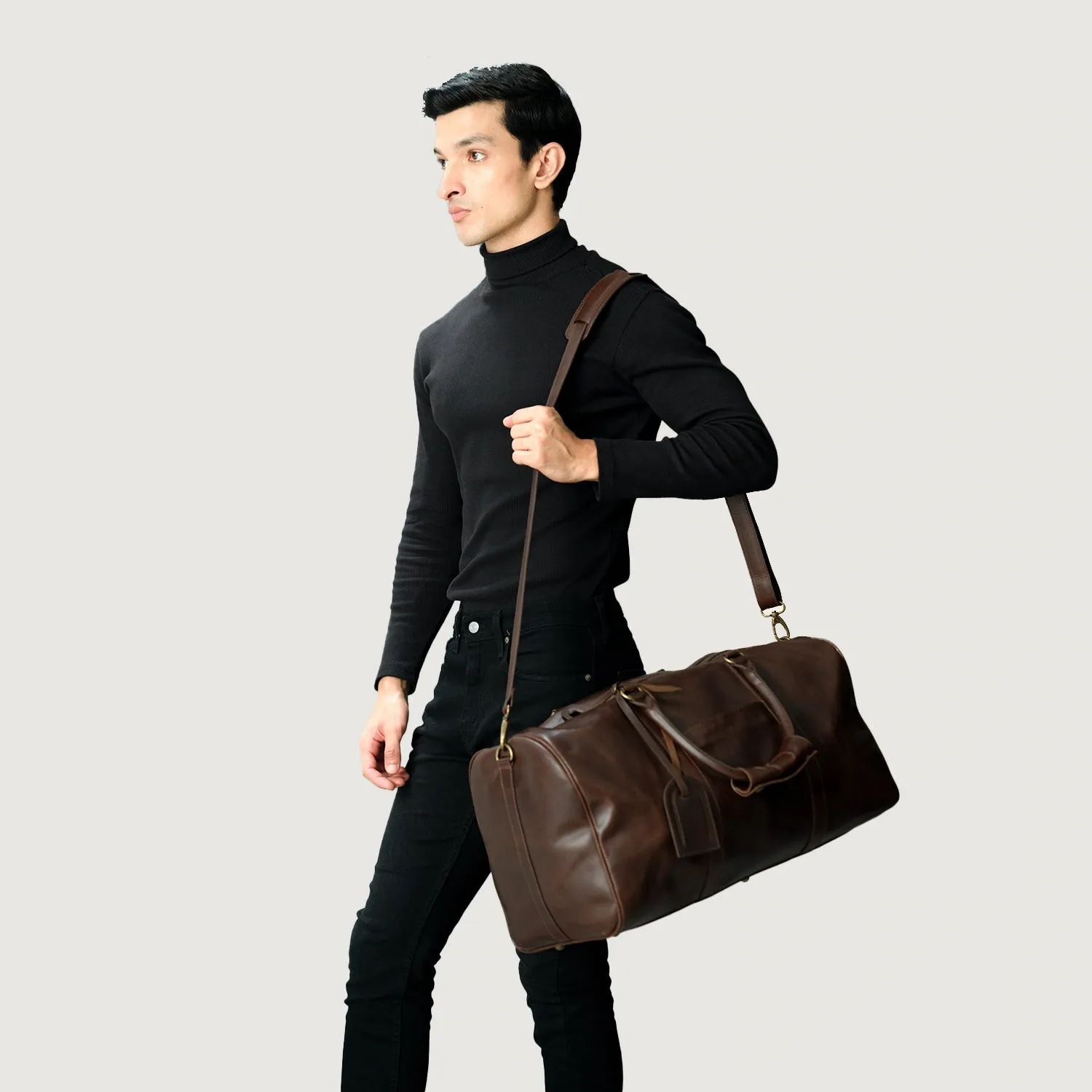 The Darrio Vintage Brown Leather Duffle Bag