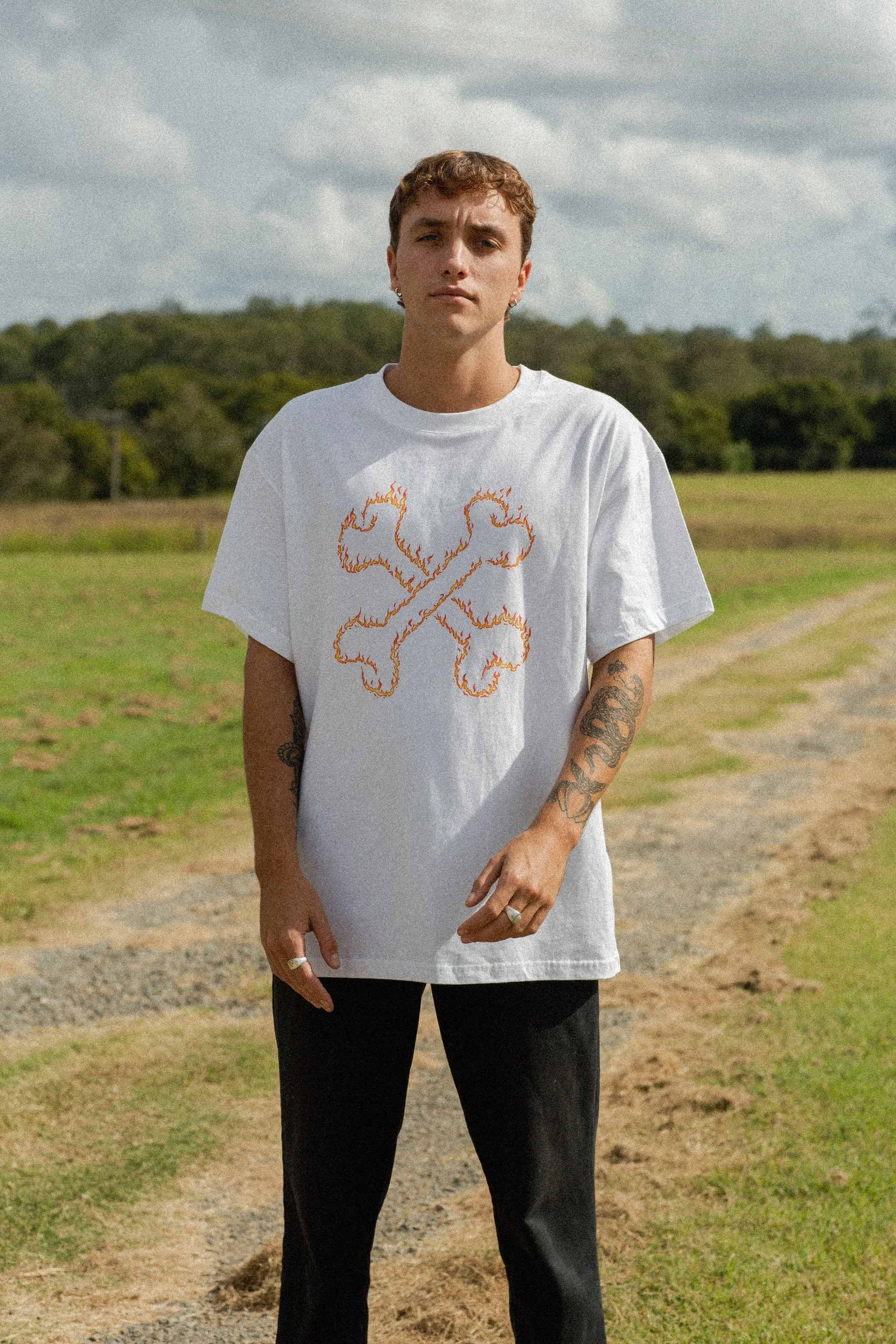 The Flame Tee - Vintage White