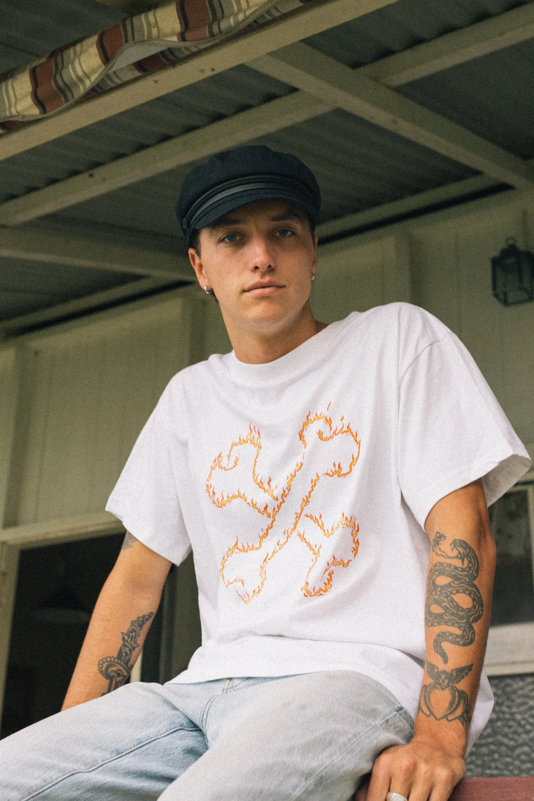 The Flame Tee - Vintage White