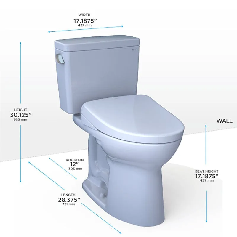 TOTO Drake Washlet  S7A Two-Piece 1.28 GPF - Universal Height