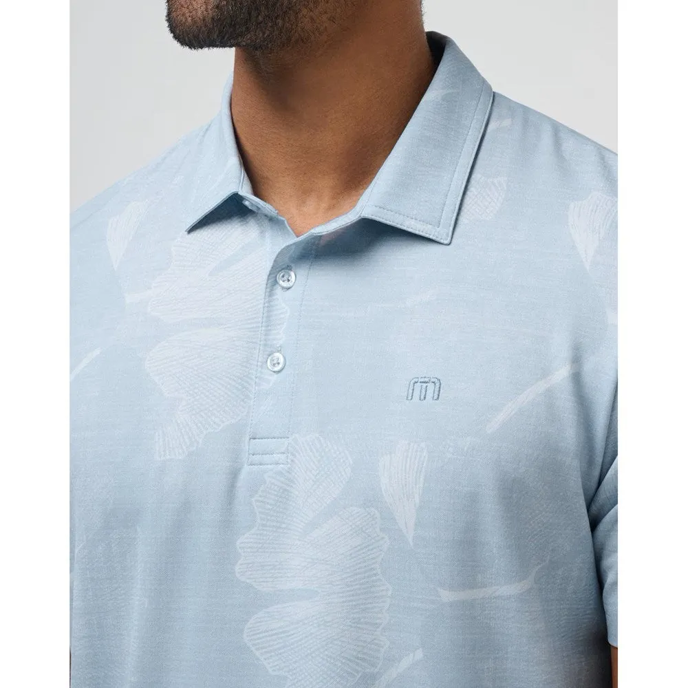 Travis Mathew Featherweight Mist Golf Shirt - Heather Dusty Blue