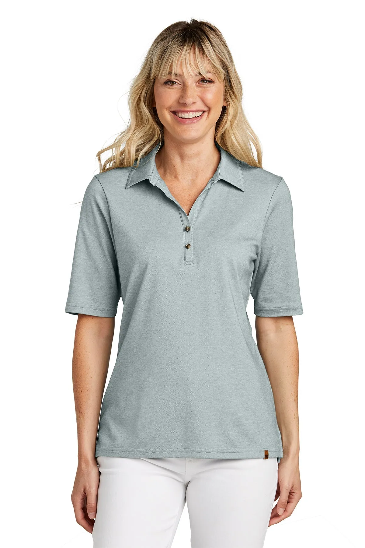 TravisMathew Ladies Sunsetters Custom Polos, Balsam Green Heather