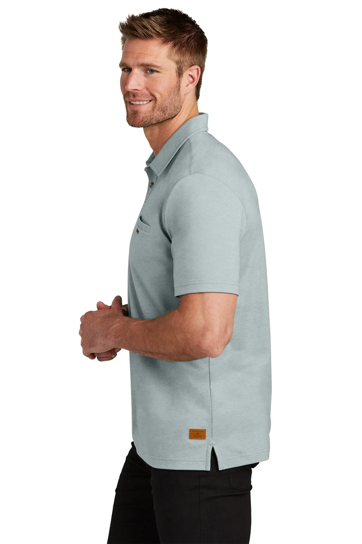 TravisMathew Sunsetters Custom Pocket Polos, Balsam Green Heather