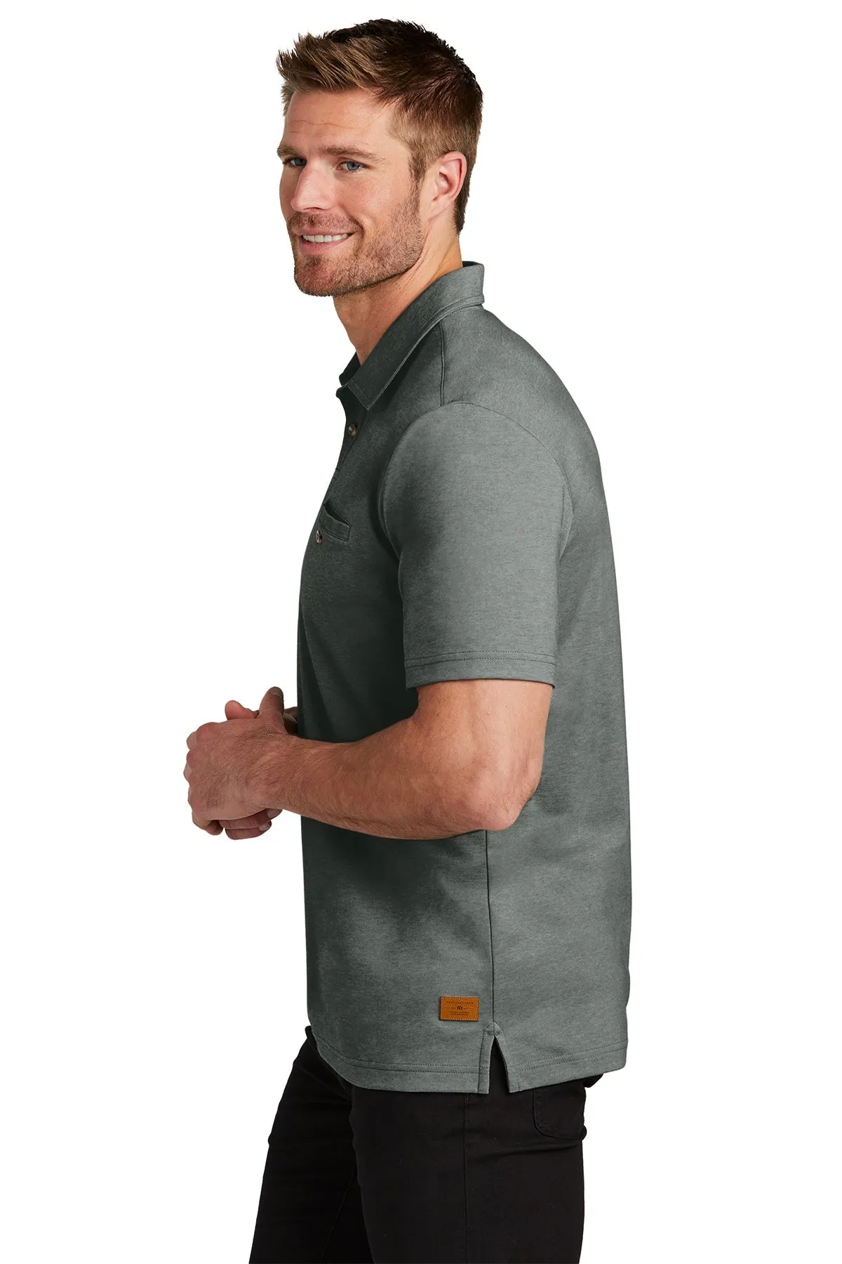 TravisMathew Sunsetters Custom Pocket Polos, Black Heather