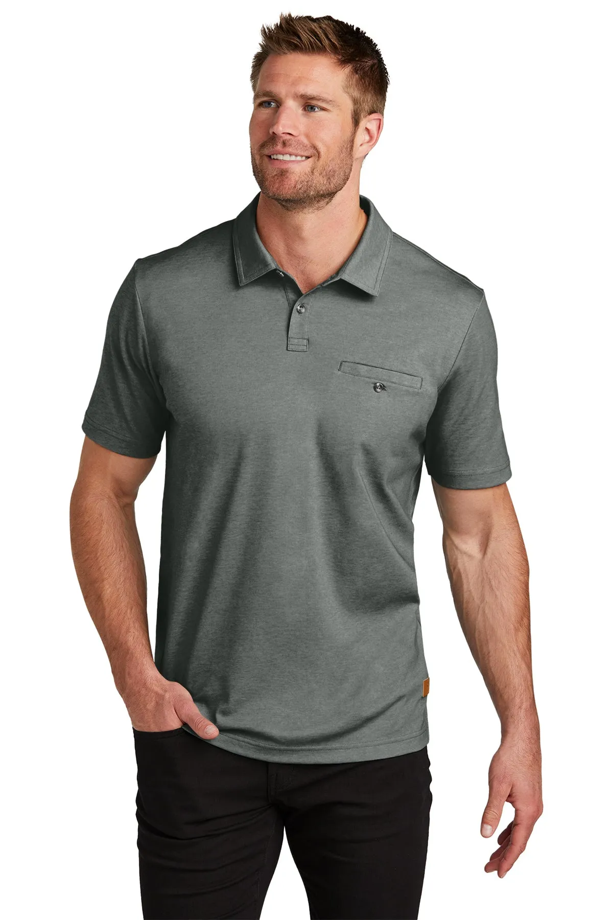 TravisMathew Sunsetters Custom Pocket Polos, Black Heather