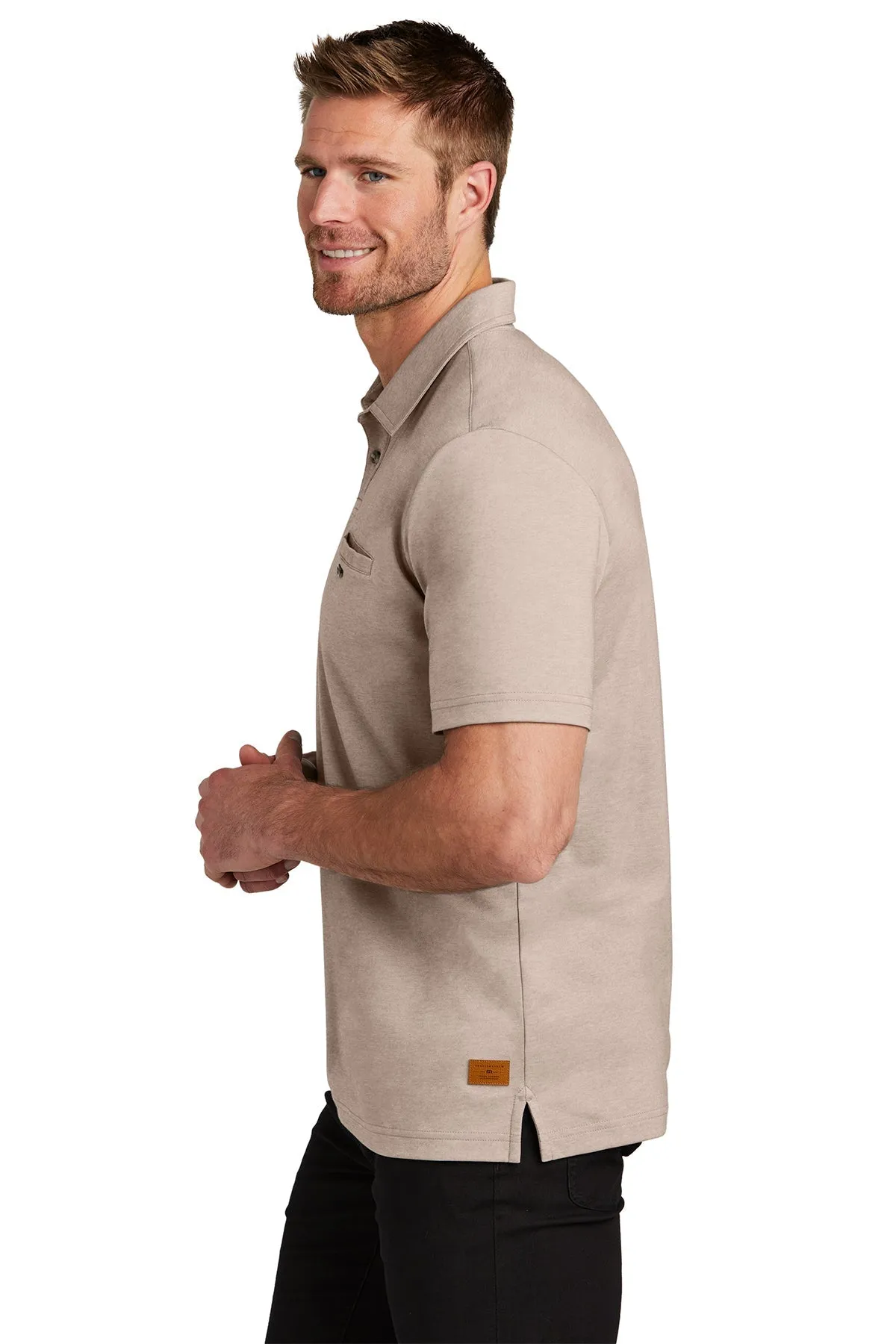 TravisMathew Sunsetters Custom Pocket Polos, Portabella Heather