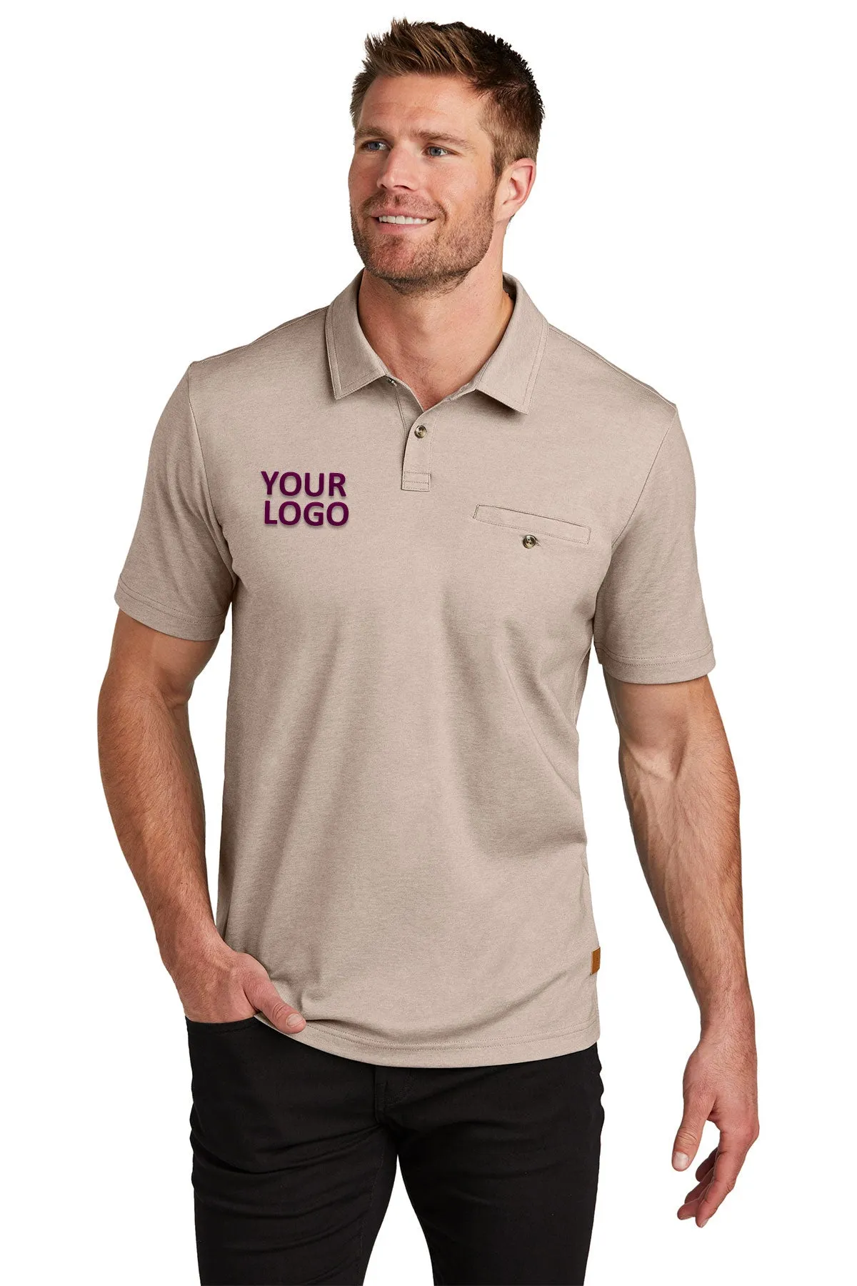 TravisMathew Sunsetters Custom Pocket Polos, Portabella Heather