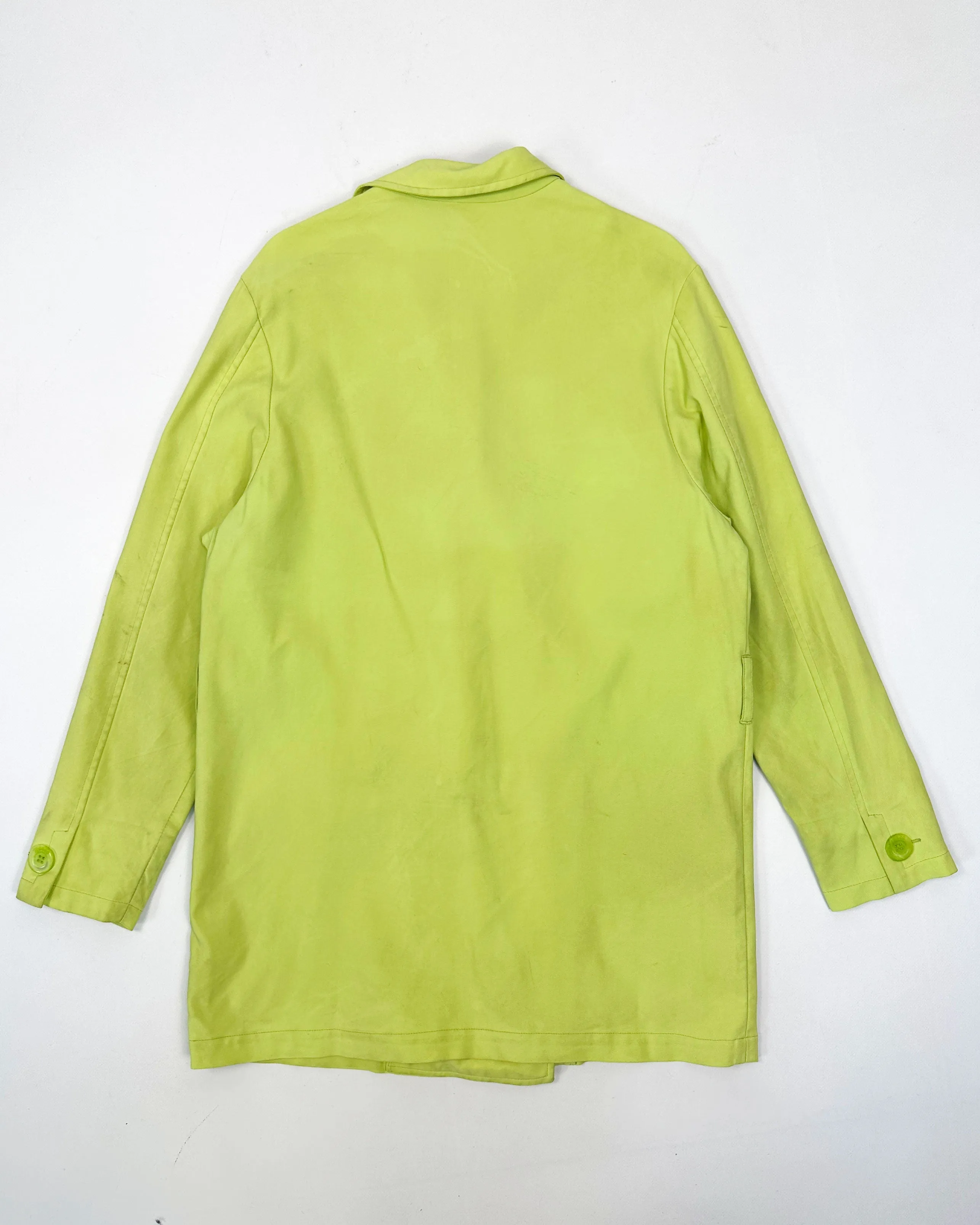 Versace Belted Trench Lime Green Jacket 1990's