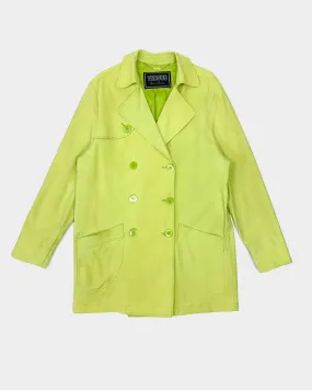 Versace Belted Trench Lime Green Jacket 1990's