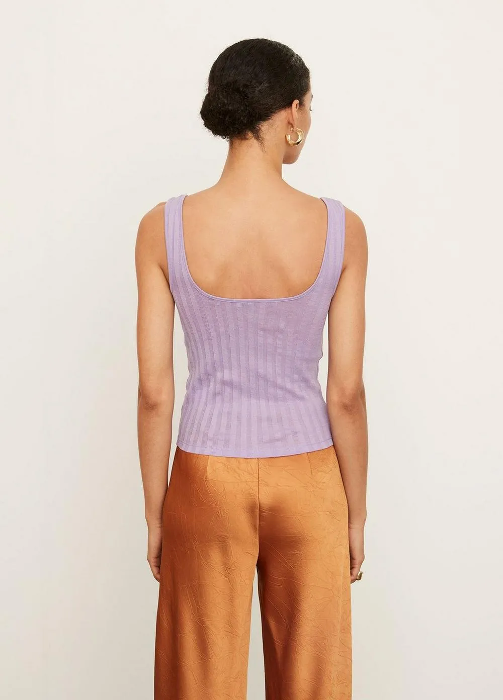 Vince - Wide Rib Square Neck Tank in Dark Lilac