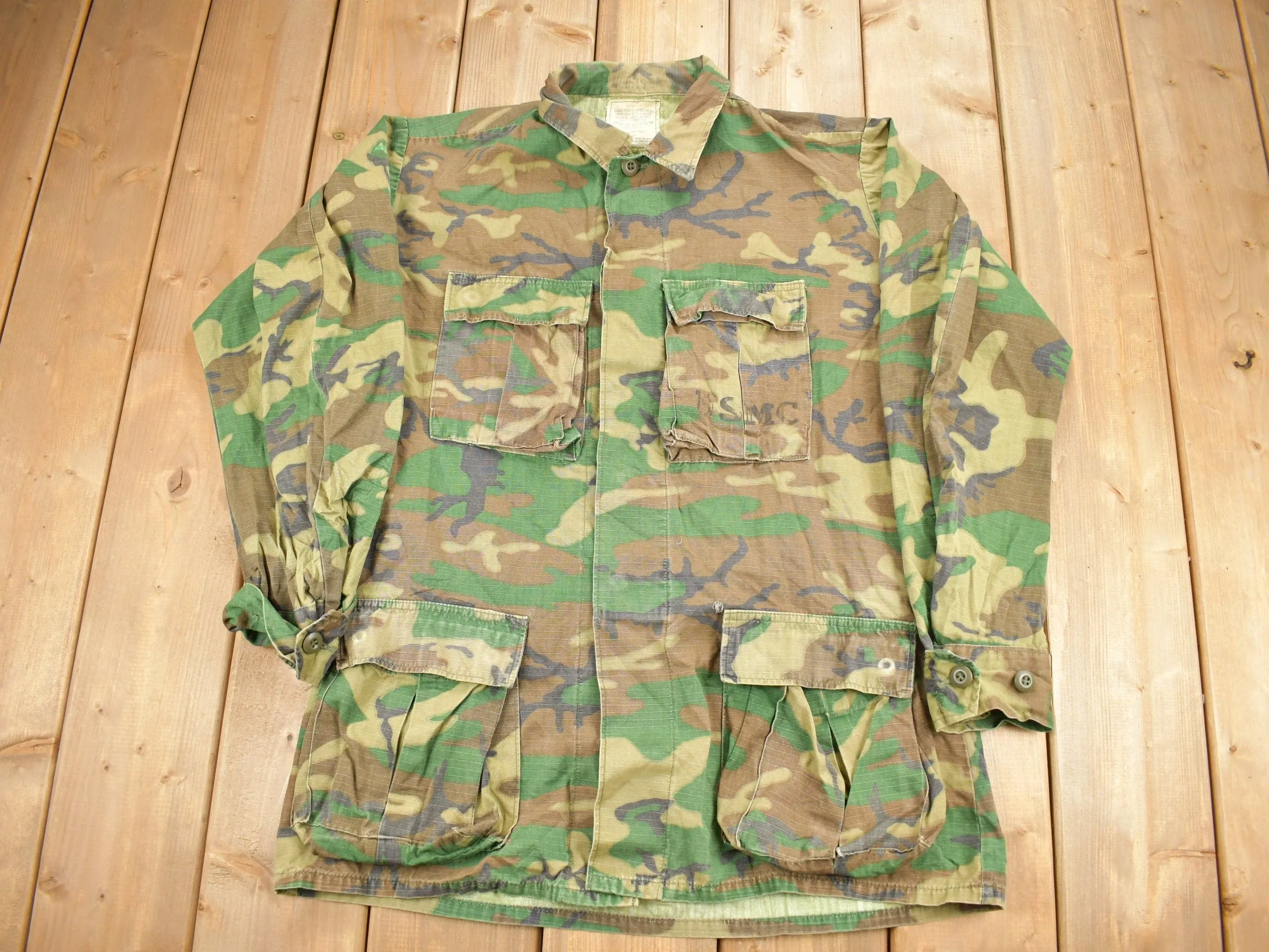 Vintage 1978 USMC Woodland Camo Hot Weather Combat Jacket