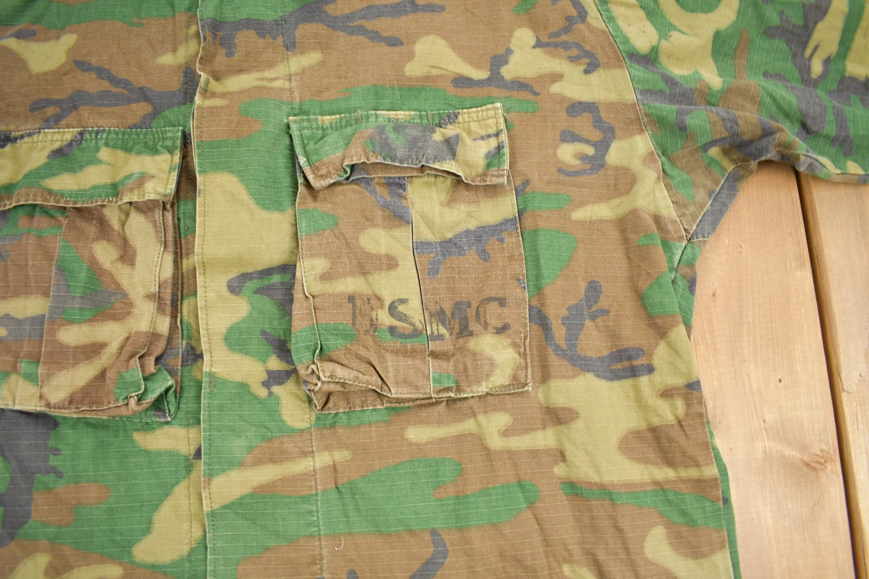 Vintage 1978 USMC Woodland Camo Hot Weather Combat Jacket