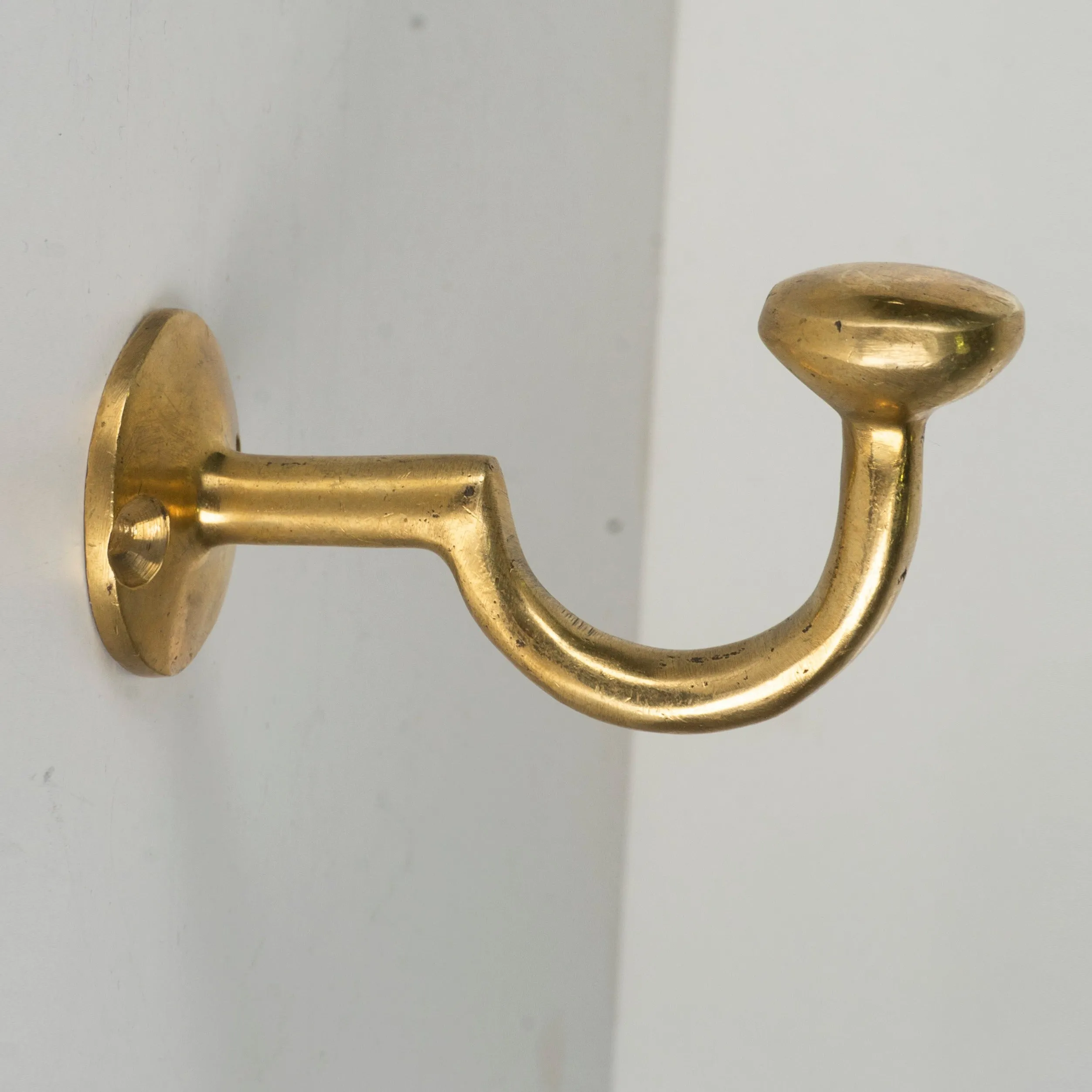 Vintage Brass Coat Hooks , Set of Brass Hooks for wall