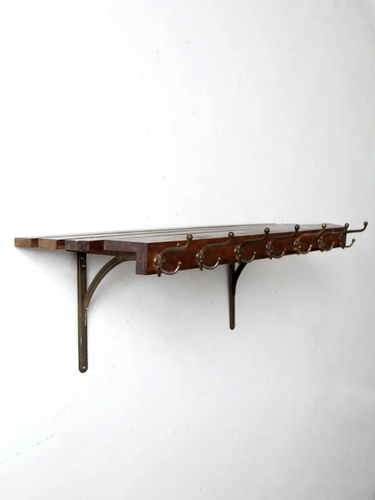 vintage coat rack wall shelf