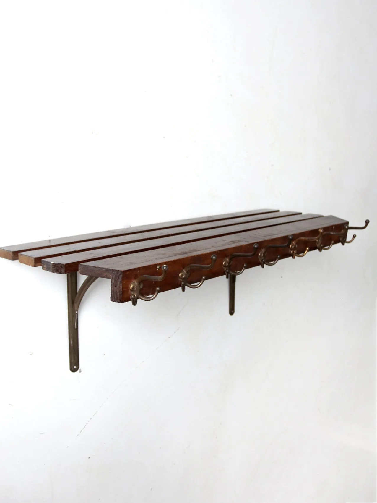 vintage coat rack wall shelf