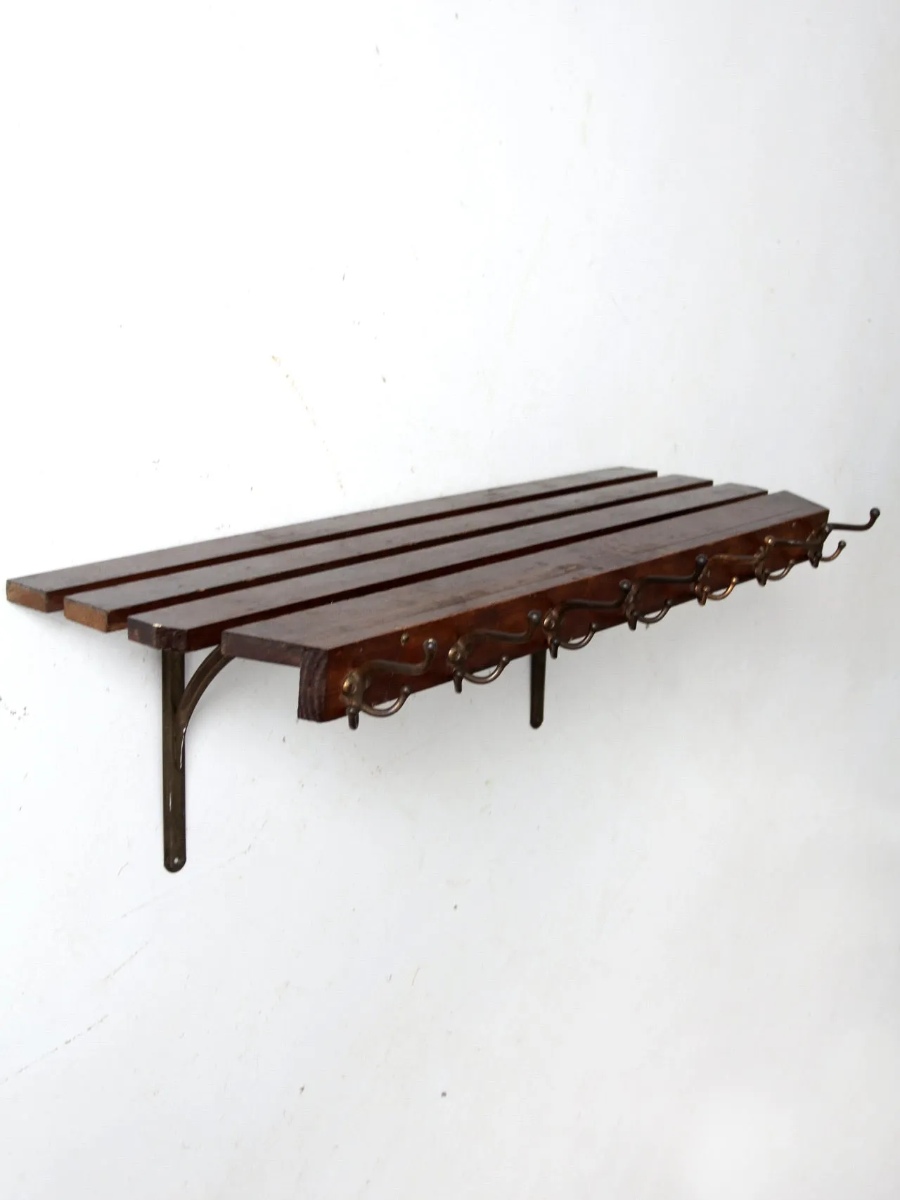 vintage coat rack wall shelf