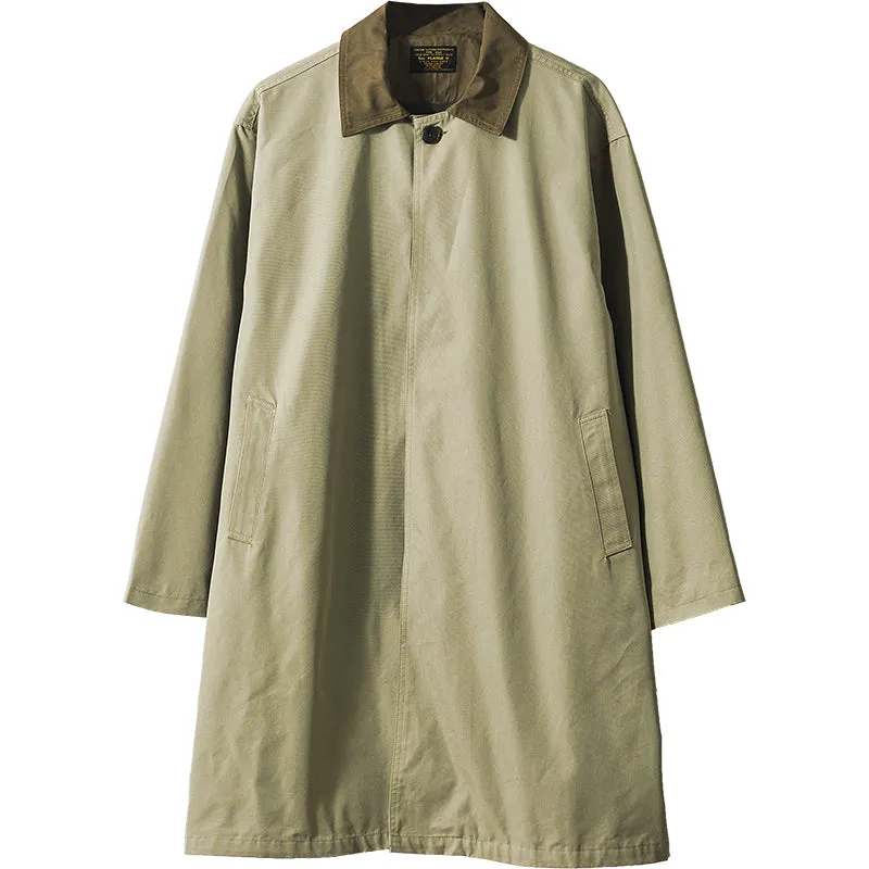 Vintage Green Balmacaan Coat Long Outwears