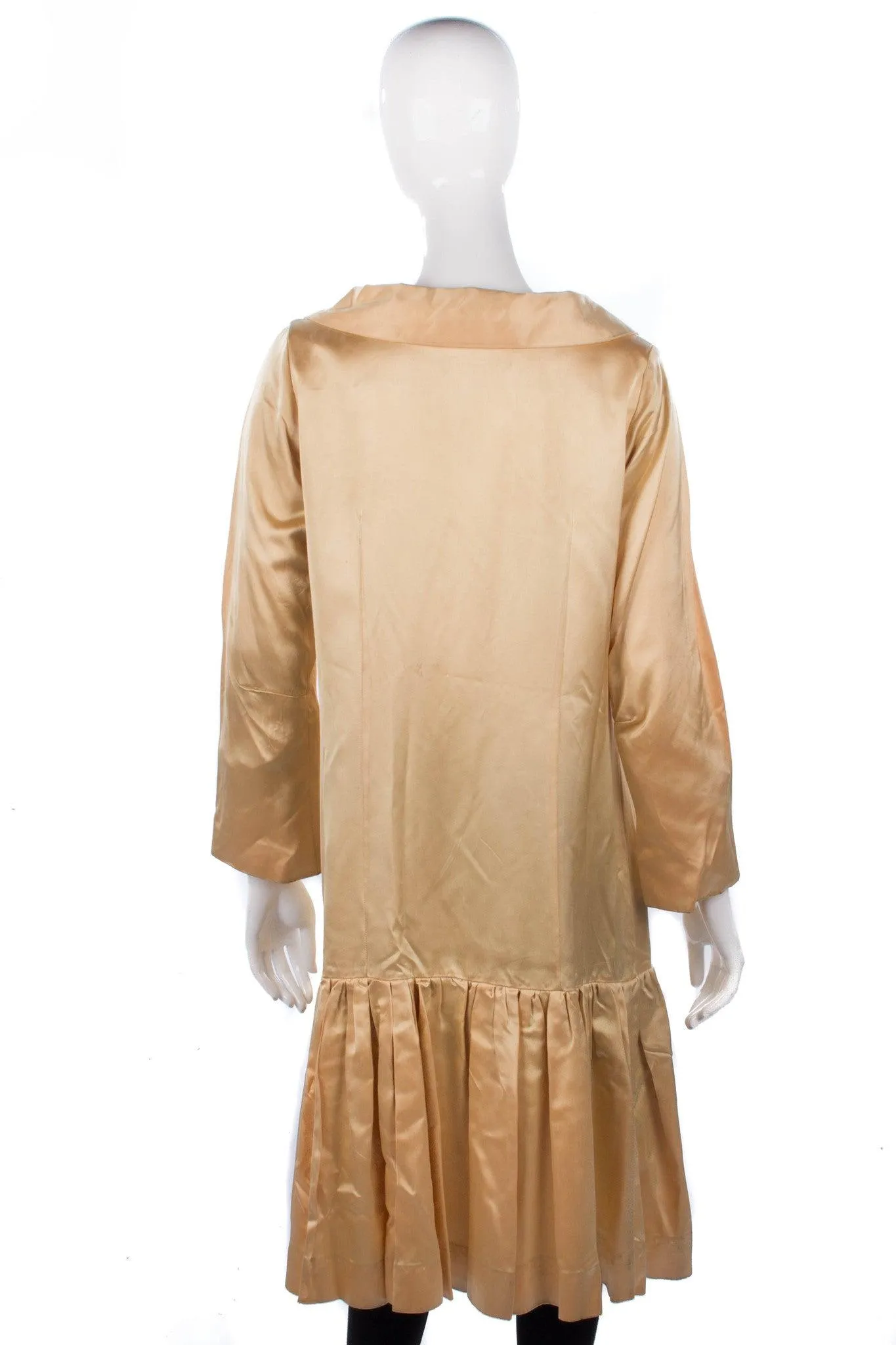 Vintage Satin Evening Coat Gold Size M