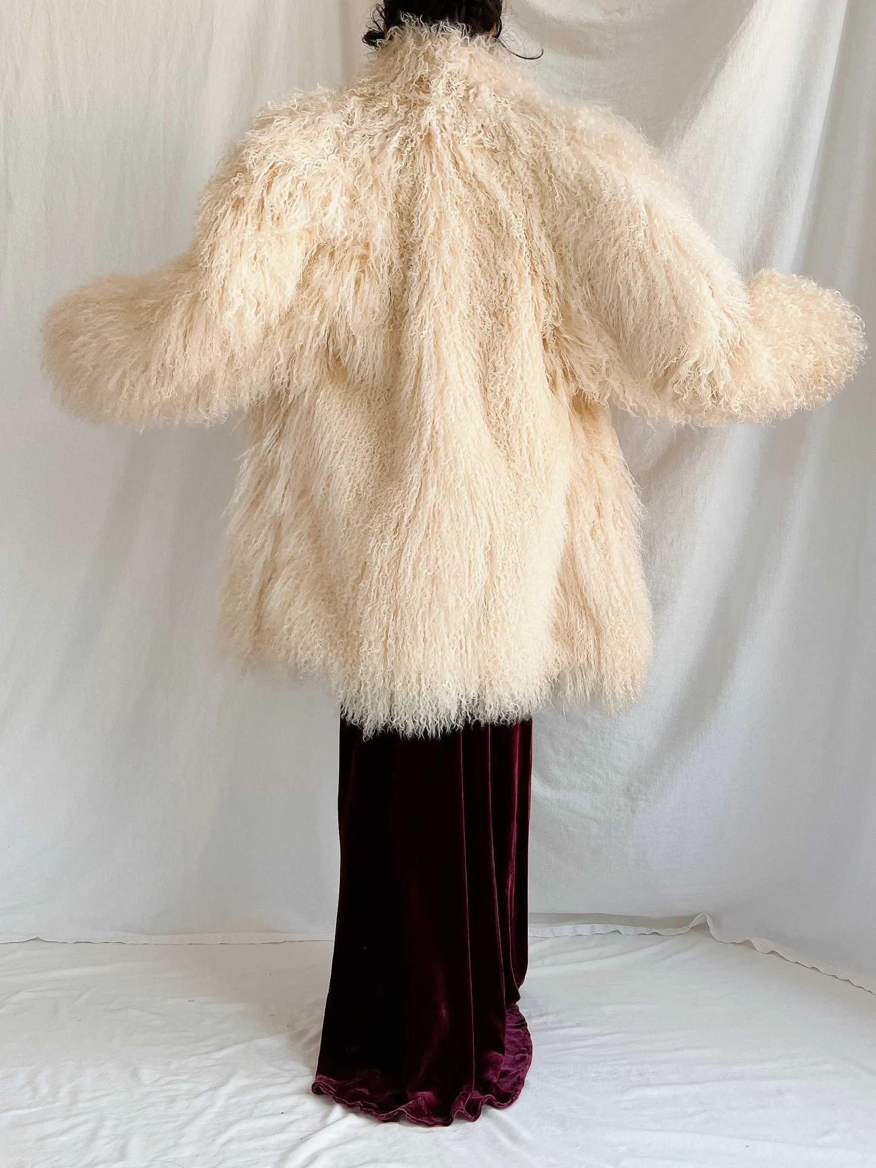 Vintage Sheared Mongolian Coat - L