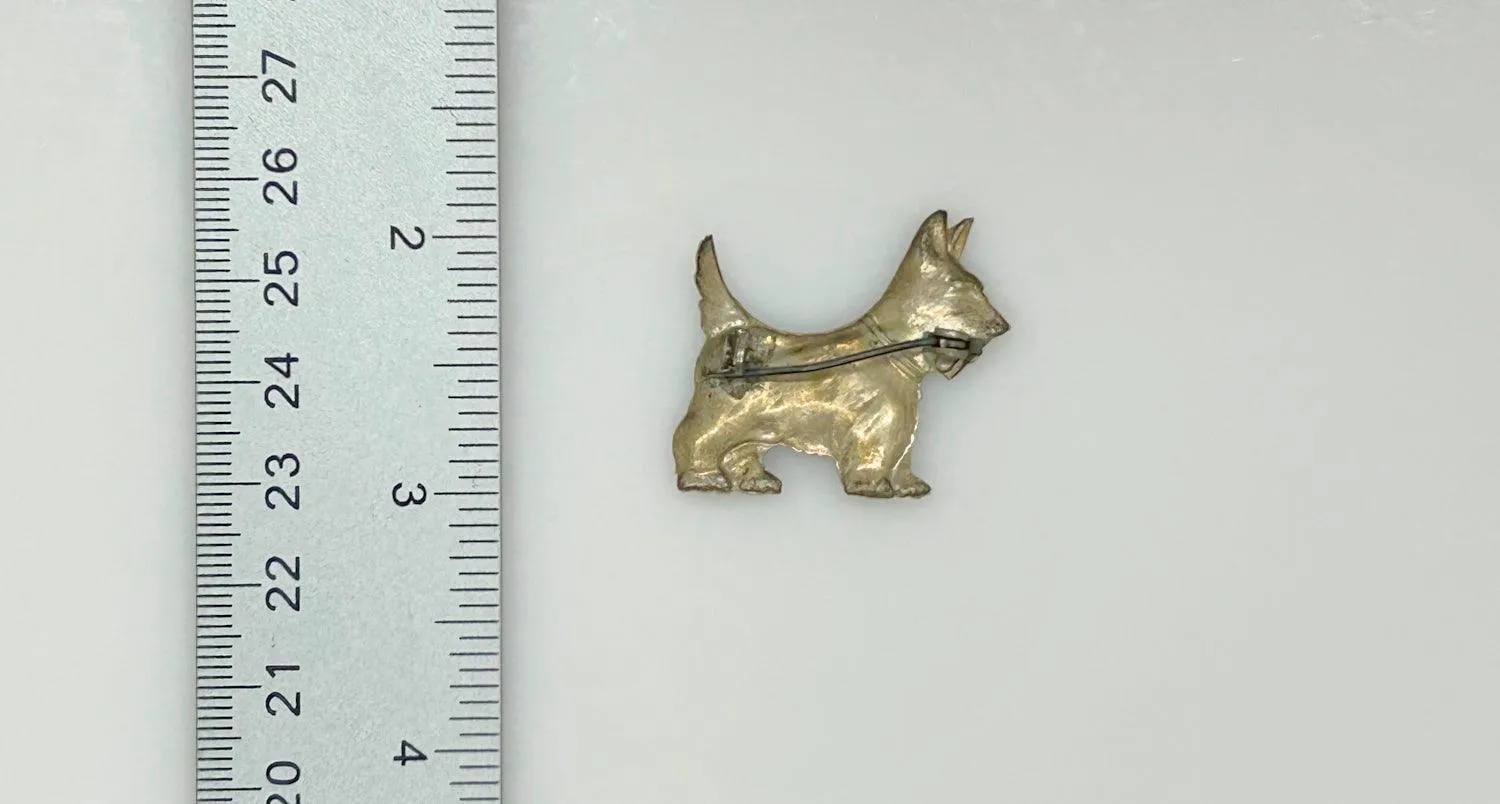 Vintage Sterling Terrier Brooch