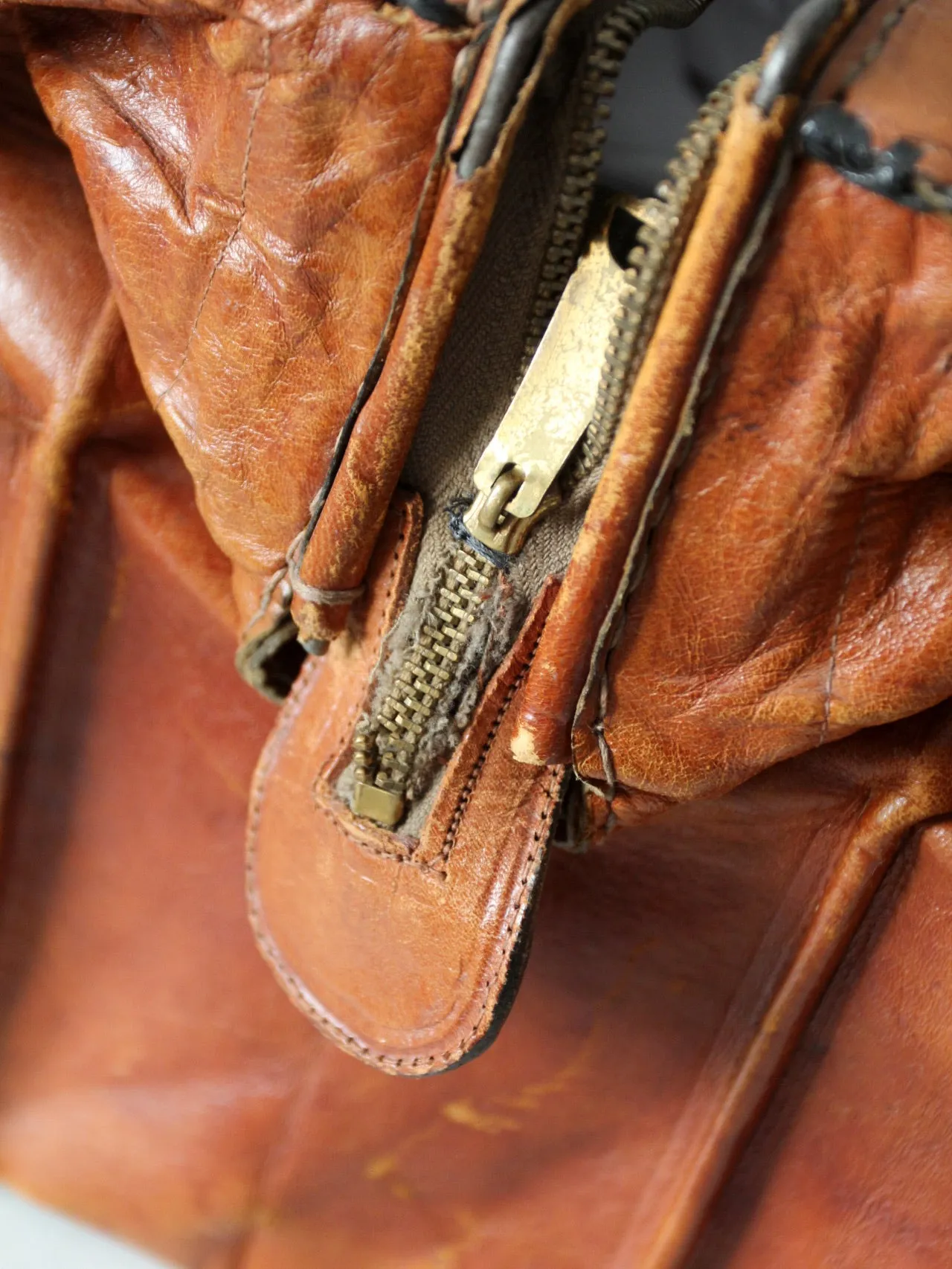 vintage tooled leather satchel bag