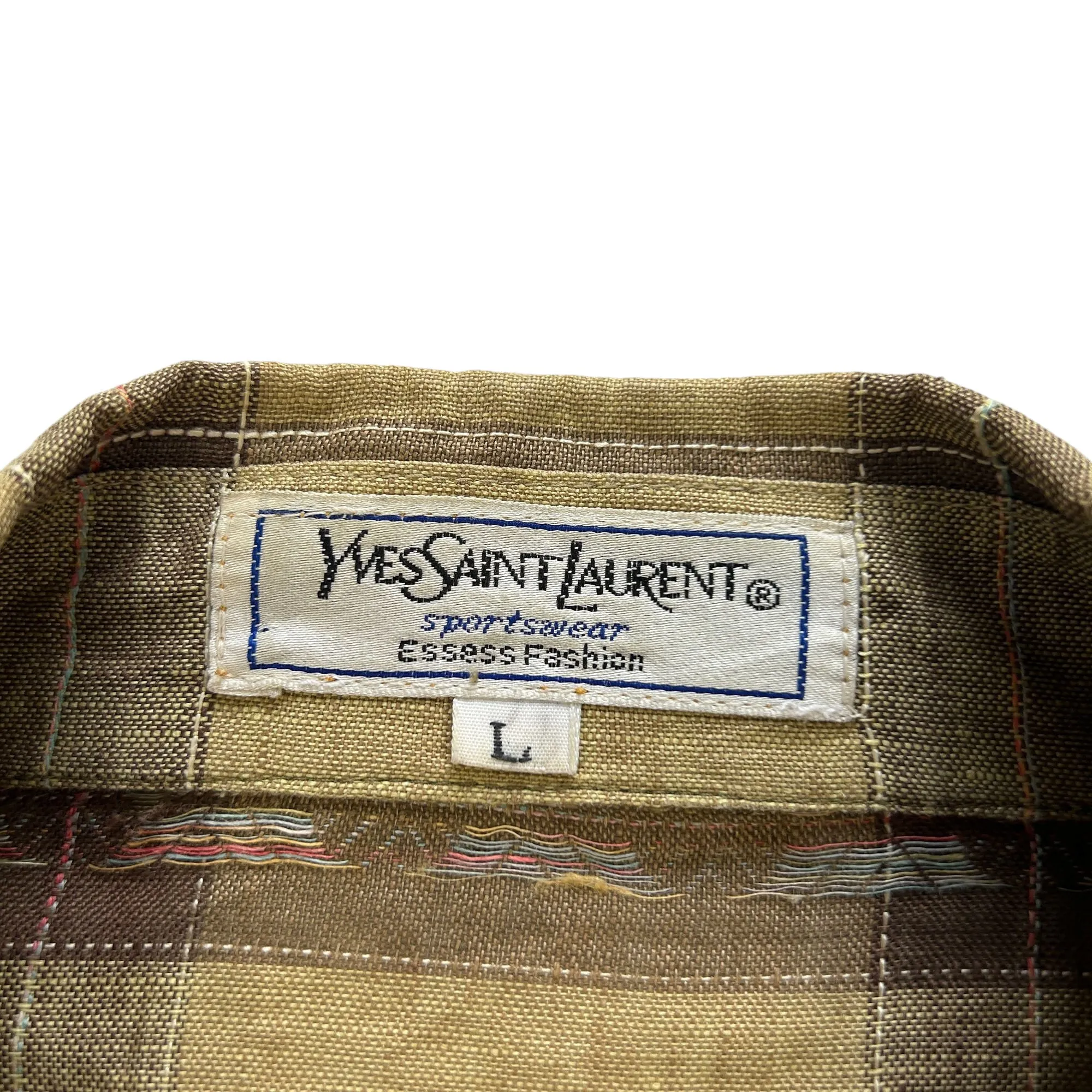 Vintage YSL Yves Saint Laurent Check Harrington Jacket Size L