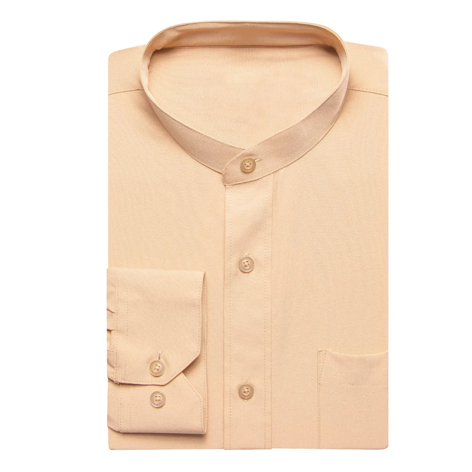 Wheat Solid Men's Long Sleeve Business Shirt