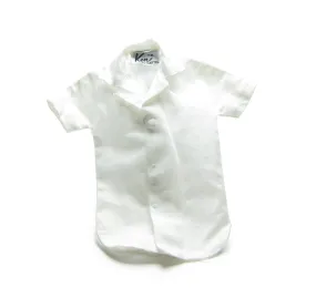 White Ken Doll Shirt Vintage Barbie White Button Up Short Sleeve Dress Shirt