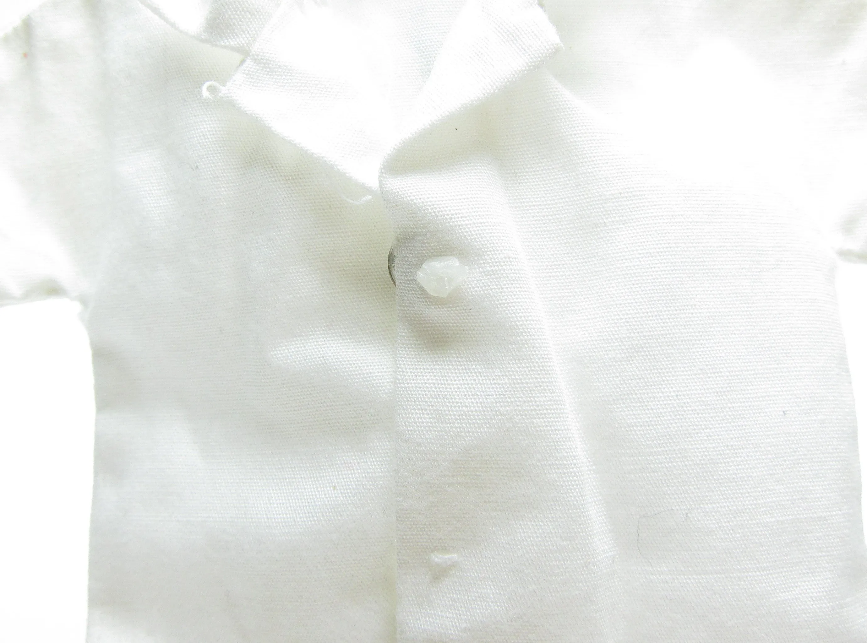 White Ken Doll Shirt Vintage Barbie White Button Up Short Sleeve Dress Shirt