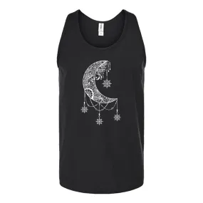 White Moon Snowflake Mandala Unisex Tank Top