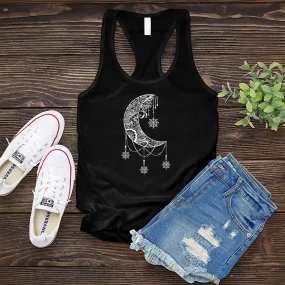 White Moon Snowflake Mandala Women's Tank Top