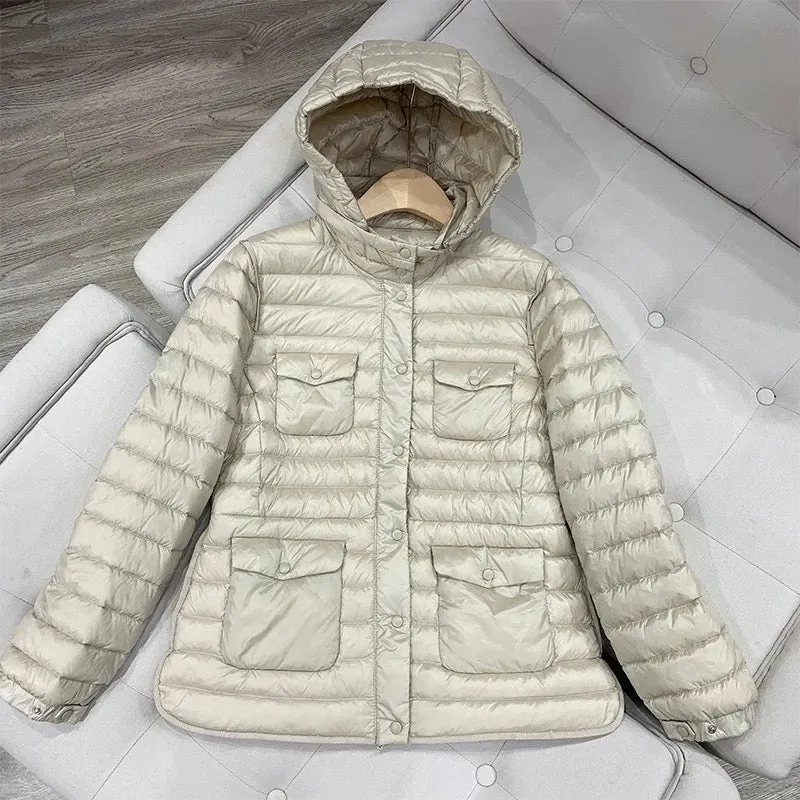 Women's Luxurious Duck Down Jacket with Hood