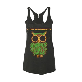 Women's Rasta Owl Tank (Heather Black)