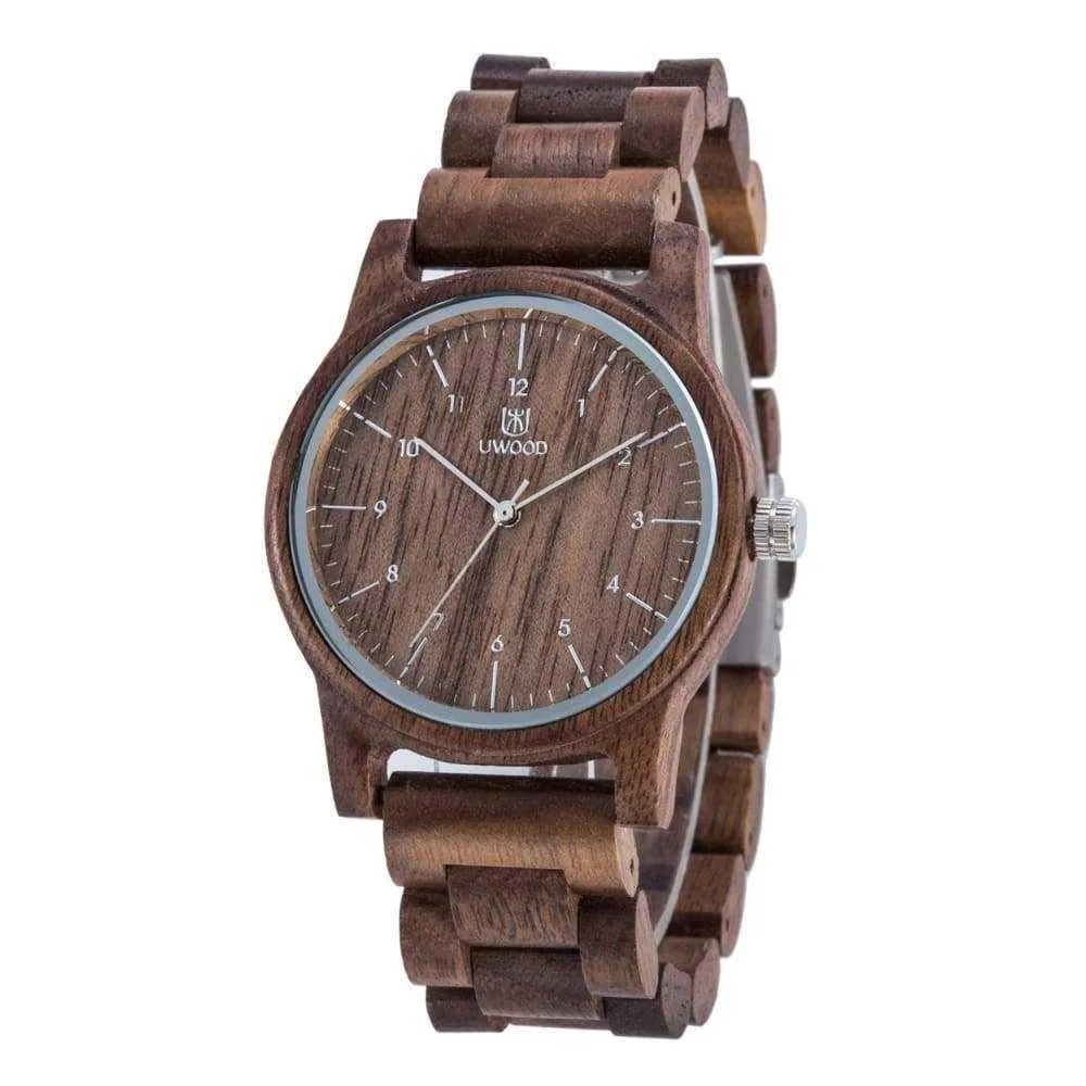 Wooden Watch Natural Handmade Walnut Mens/Women Quartz Wristwatch....40mm