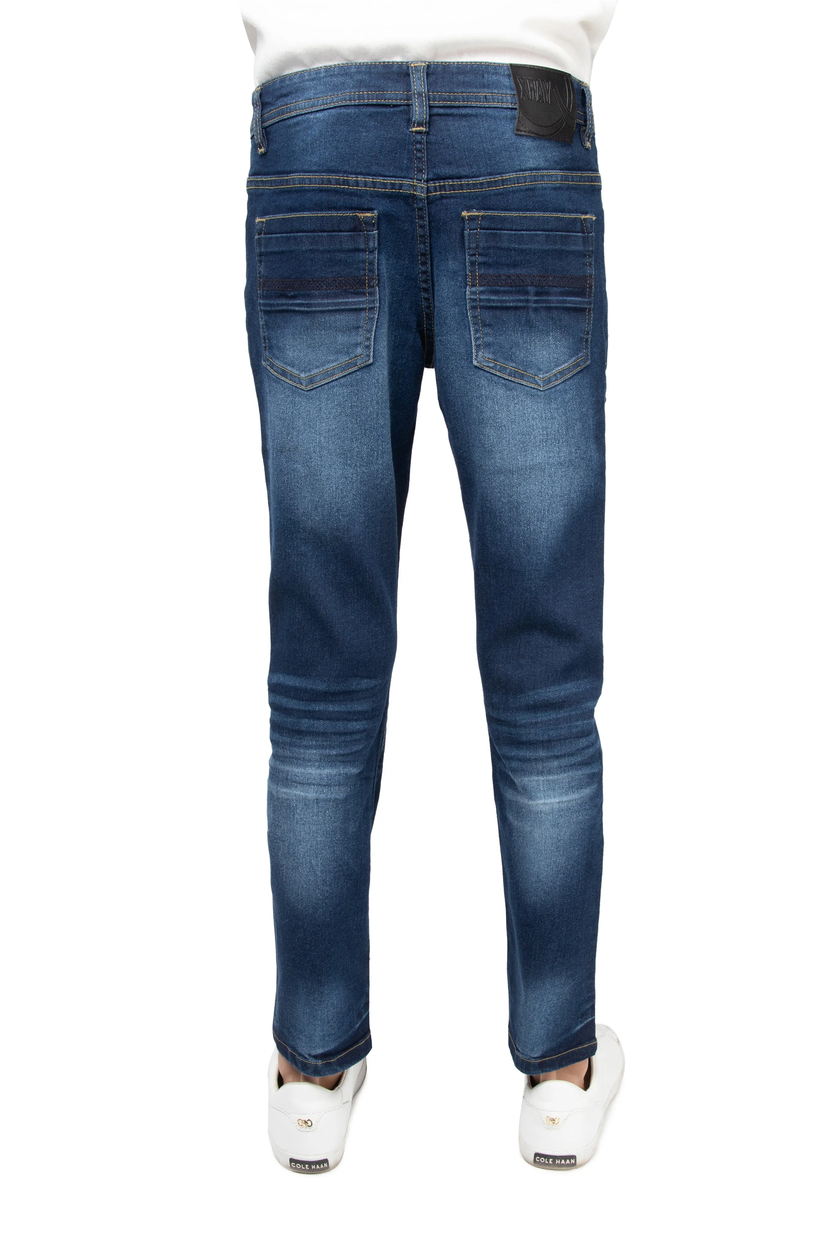 X RAY Boys Slim Fit Distressed Rip and Repair Stitched Jeans