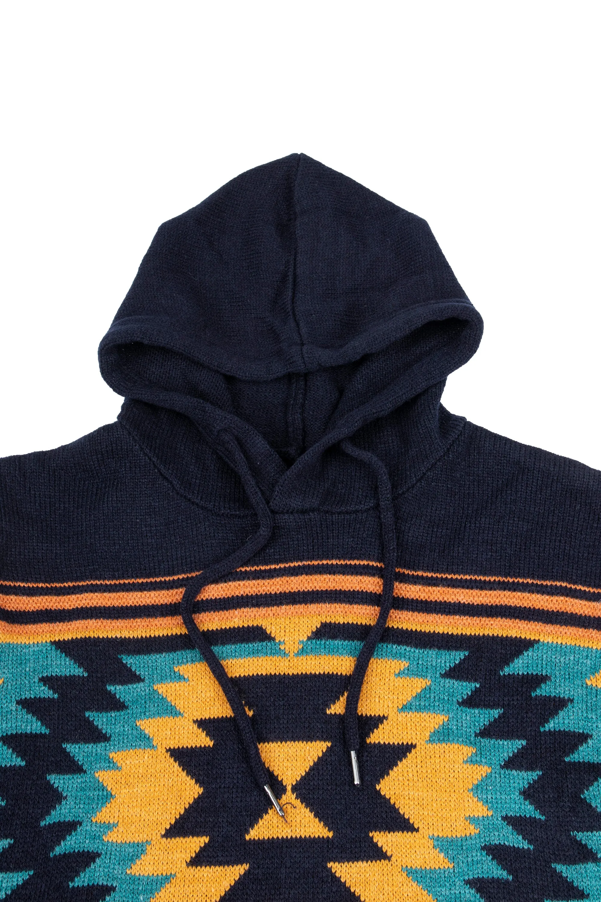 X RAY Men's Aztec Hooded Sweater Blue