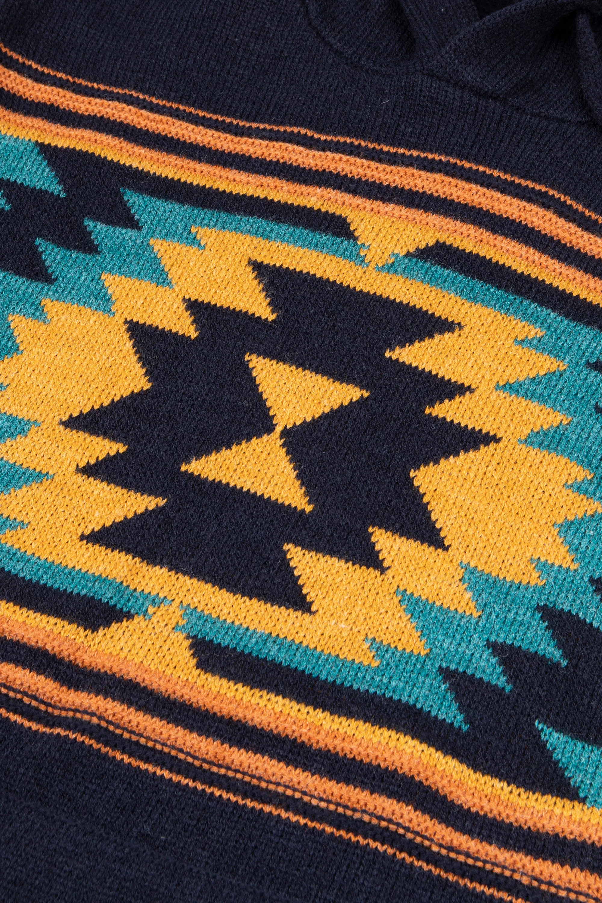 X RAY Men's Aztec Hooded Sweater Blue