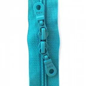 Zipper, Peacock Blue Double-Pull 30-INCH